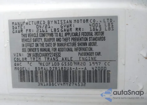 2021 Nissan Sentra Sv Xtronic Cvt from USA, damaged, VIN 3N1AB8CV4MY274532